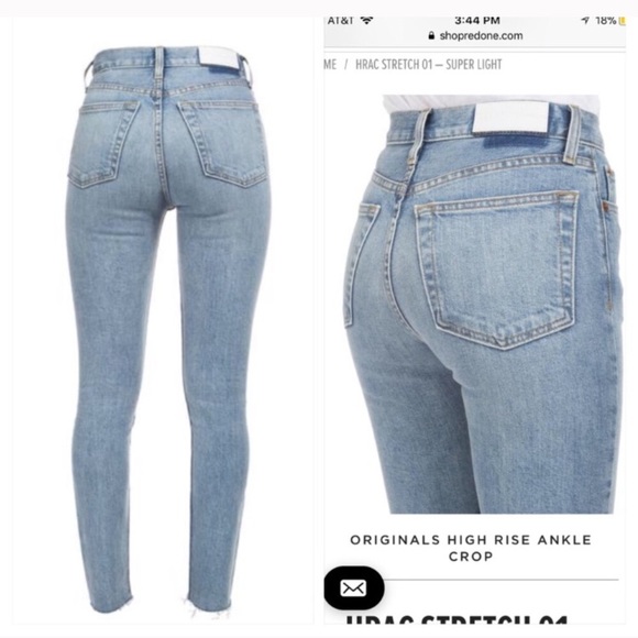 Perfect Re/Done High Rise Ankle Crop Stretch NWT - Picture 3 of 8